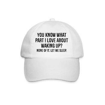tu sais ce que j'aime dans le réveil - Casquette classique - blanc/blanc - Devant