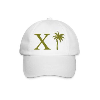 Buchstabe x Grüne Palme - Baseballkappe - Weiß/Weiß - Vorne