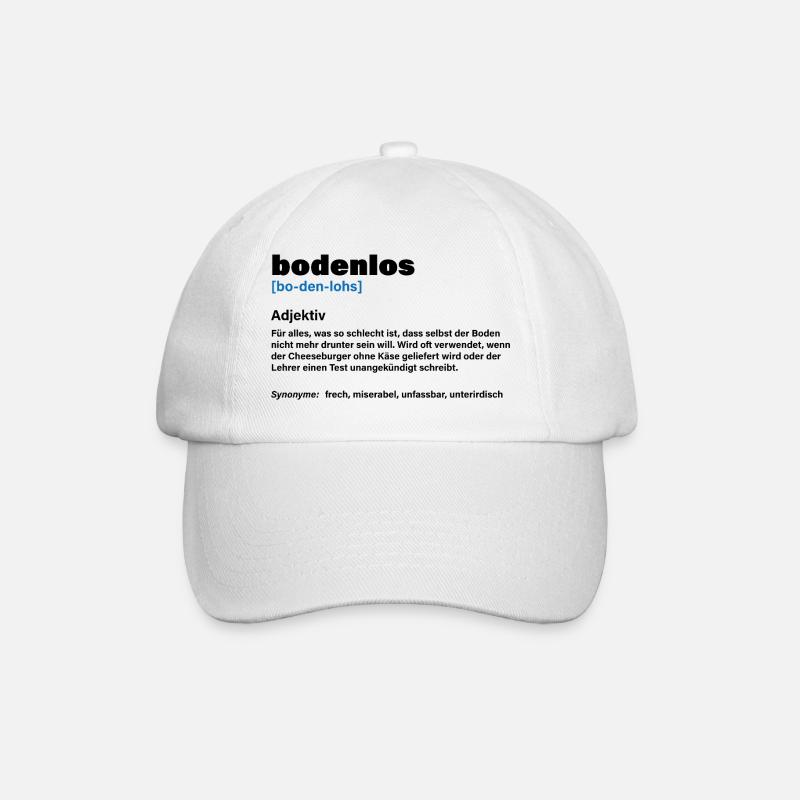 Bodenlos – Wenn’s wirklich zu viel ist - Baseballkappe - Weiß/Weiß