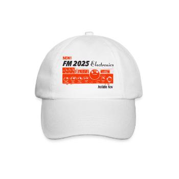 FM 2025 Electronics – Vintage Tech - Baseballkappe - Weiß/Weiß - Vorne