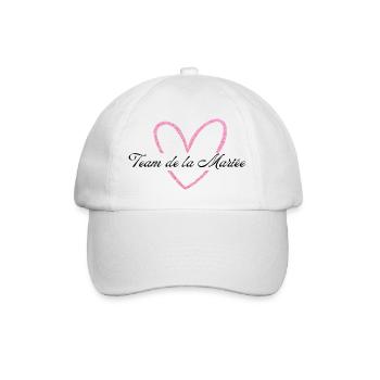 Das Brautteam Pink Herz Glitzer - Baseballkappe - Weiß/Weiß - Vorne
