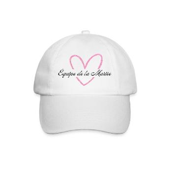 Team of The Bride Glitter Pink Heart - Baseball Cap - white/white - Front