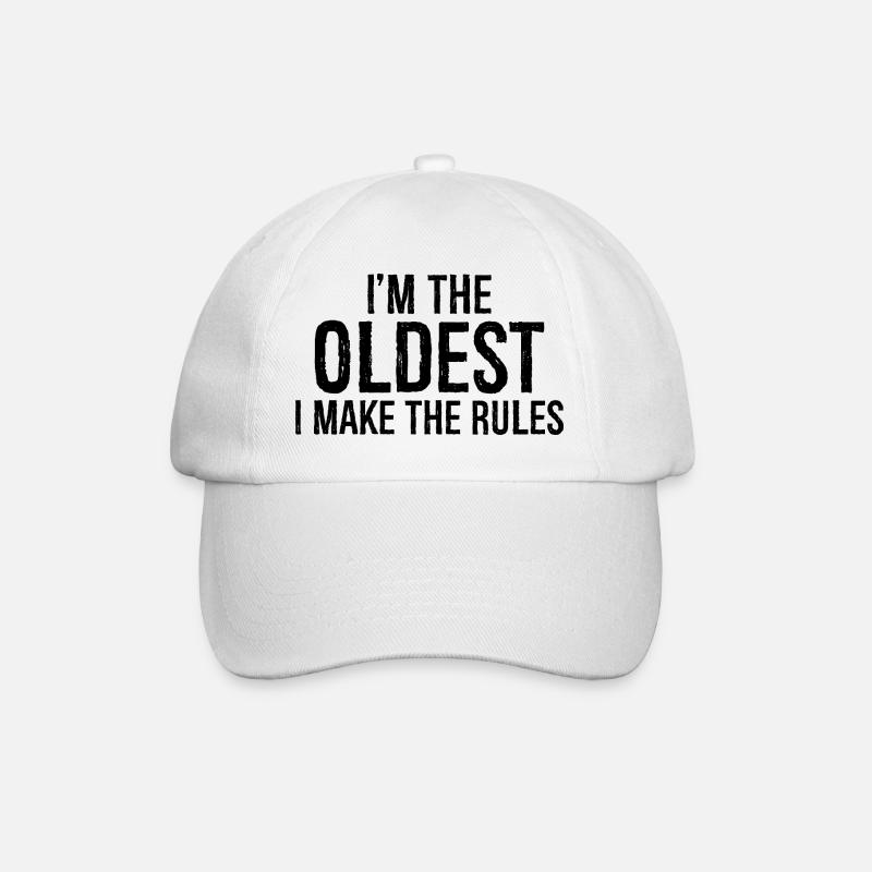 I'm the oldest I make the rules - Baseballkappe - Weiß/Weiß