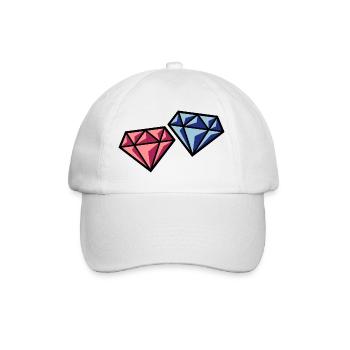Diamantenpaar (Brautpaar Hochzeit Symbol / POS) - Baseballkappe - Weiß/Weiß - Vorne