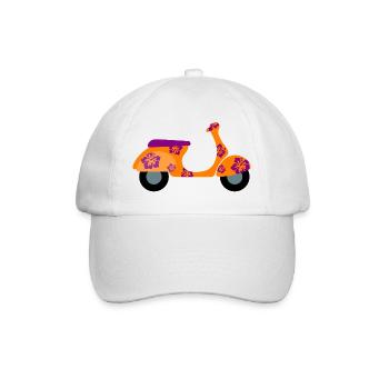 Scooter Hawaii Hibiscus Holiday Retro Fan Fun Vintage - Baseball Cap - white/white - Front