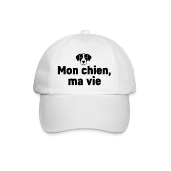 Mon Chien, Ma Vie – T-Shirt Minimaliste avec Tête  - Casquette classique - blanc/blanc - Devant