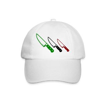Italian flag knife - Baseball Cap - white/white - Front