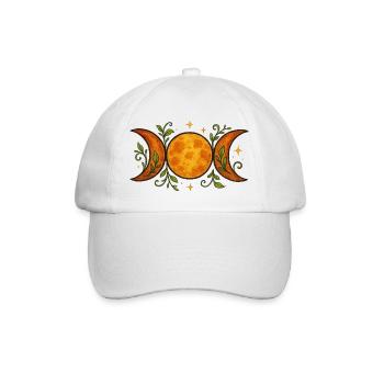 Himmlische Mondphasen mit botanischen Akzenten - Baseballkappe - Weiß/Weiß - Vorne