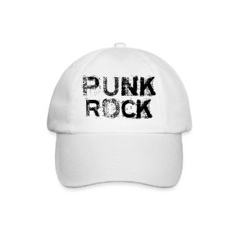 Punk Rock en détresse logo audacieux - Casquette classique - blanc/blanc - Devant
