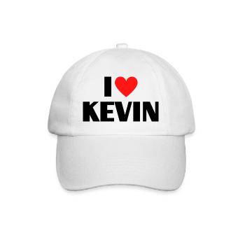 J'aime Kevin Red Heart Love Fan Gift - Casquette classique - blanc/blanc - Devant