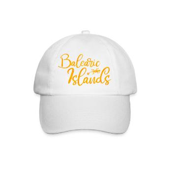 Baleárische Inseln Schriftzug - Baseballkappe - Weiß/Weiß - Vorne