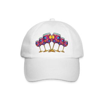 Wine glass symbol toast - Baseball Cap - white/white - Front