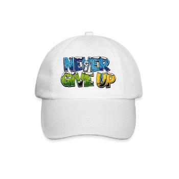 Graffiti Motivational Style NEVER GIVE UP - Baseball Cap - white/white - Front