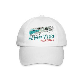 Albufeira Praia dos Barcos, Algarve, Portugal - Baseball Cap - white/white - Front