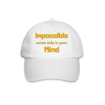 Impossible Mindset Typography - Baseball Cap - white/white - Front