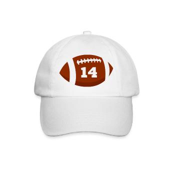 Numéro 14 rugby - 14e anniversaire rugby - Casquette classique - blanc/blanc - Devant
