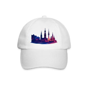Hamburg City Silhouette Galactic Noble Gift - Baseball Cap - white/white - Front