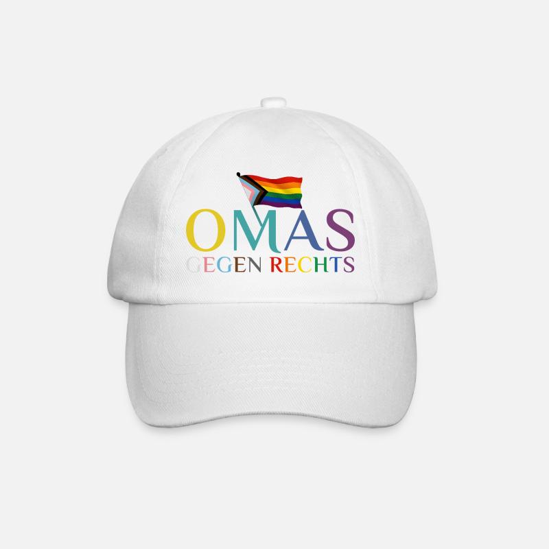 Omas gegen Rechts Regenbogen Flagge - Baseballkappe - Weiß/Weiß