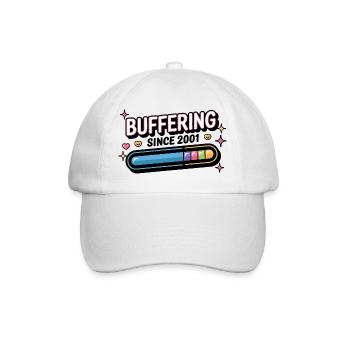 Y2K Retro – Buffering Since 2001 - Baseballkappe - Weiß/Weiß - Vorne