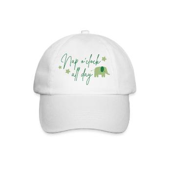 Nap o'clock all day Elephant green - Baseball Cap - white/white - Front
