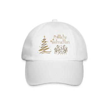 Joyeux Noël convivial en ronde de l’Avent - Casquette classique - blanc/blanc - Devant