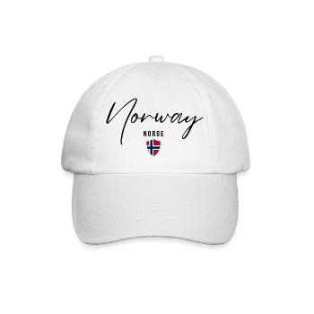 Elegantes Design Norwegen, norwegischer Stolz - Baseballkappe - Weiß/Weiß - Vorne