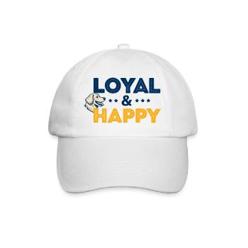 Loyal & Happy Dog Logo - Baseball Cap - white/white - Front