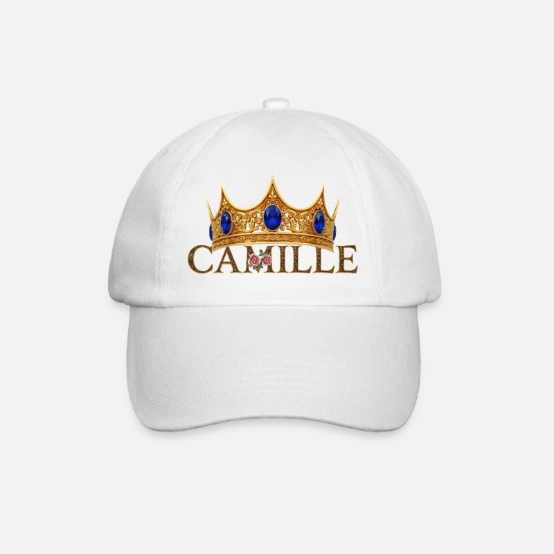 Couronne dorée Monogramme Camille - Casquette classique - blanc/blanc