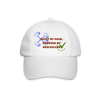 Construit par la douleur, alimenté par la discipline - Casquette classique - blanc/blanc - Devant