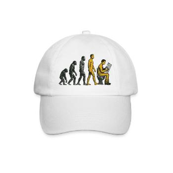 Evolution zum Klo-Mann Grunge Lustig - Baseballkappe - Weiß/Weiß - Vorne