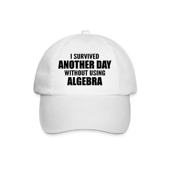 Ich habe heute überlebt, ohne Algebra zu machen - Baseballkappe - Weiß/Weiß - Vorne
