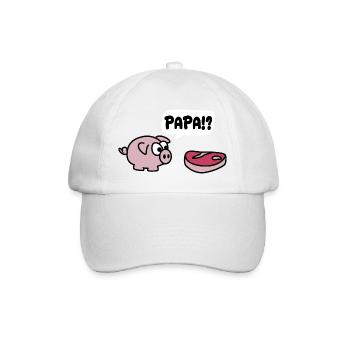 Papa Ruf Schwein witzig - Baseballkappe - Weiß/Weiß - Vorne
