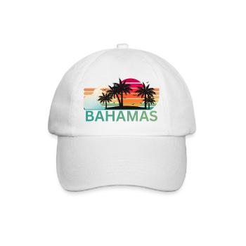 Bahamas Sunset Palm Silhouette - Baseballkappe - Weiß/Weiß - Vorne