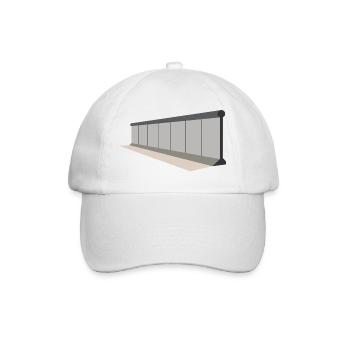 Graue Paneelwand Panorama - Baseballkappe - Weiß/Weiß - Vorne