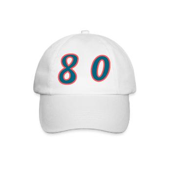 80. 80 JAHRE. 80. JUBILÄUM. 80-JAHRES-JUBILÄUM. - Baseballkappe - Weiß/Weiß - Vorne