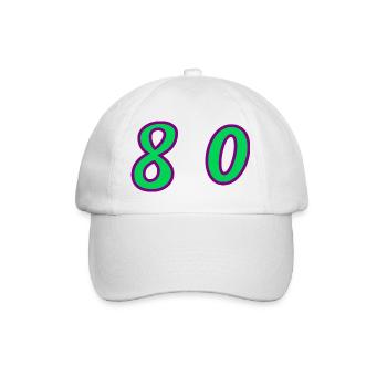 80. 80 JAHRE. 80. JUBILÄUM. 80-JAHRES-JUBILÄUM. - Baseballkappe - Weiß/Weiß - Vorne