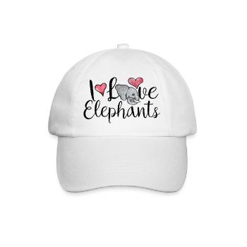 Cœurs d’éléphant aquarelle - Casquette classique - blanc/blanc - Devant