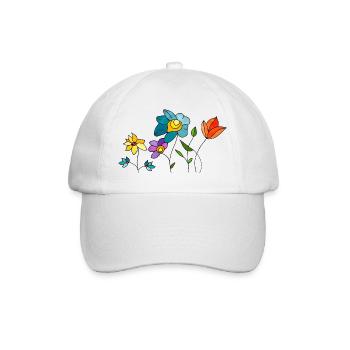 Blumen - Baseballkappe - Weiß/Weiß - Vorne