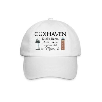 Cuxhaven, phares dessinés à la main, vieil amour - Casquette classique - blanc/blanc - Devant