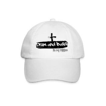 Drum and Bass is my Religion - Drum and Bass , DnB - Baseballkappe - Weiß/Weiß - Vorne