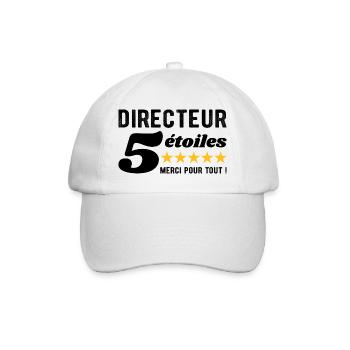 Cadeau Directeur 5 Étoiles - Merci pour tout ! - Casquette classique - blanc/blanc - Devant