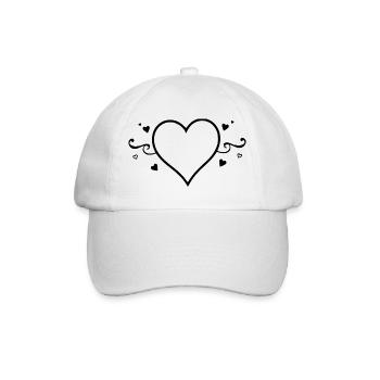 Black Heart Valentine's Day Gift - Baseball Cap - white/white - Front