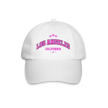 Los Angeles Neon Pink Lettering - Baseball Cap - white/white - Front