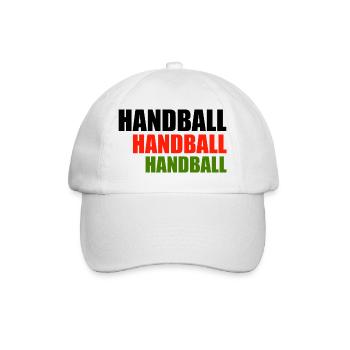 Trio de handball en lettres rouge-vert - Casquette classique - blanc/blanc - Devant
