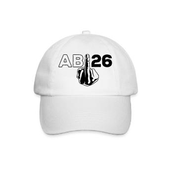 ABI 2026 Mittelfinger Abitur - Geschenk - Baseballkappe - Weiß/Weiß - Vorne