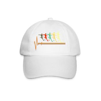 Football Heartbeat Retro Vintage-Fußballspieler - Baseballkappe - Weiß/Weiß - Vorne