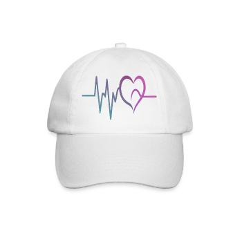 Gradient ECG Heart - Baseball Cap - white/white - Front