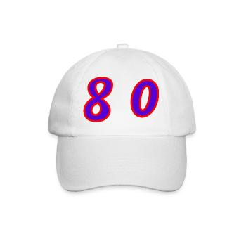 80. 80 JAHRE. 80. JUBILÄUM. 80-JAHRES-JUBILÄUM. - Baseballkappe - Weiß/Weiß - Vorne