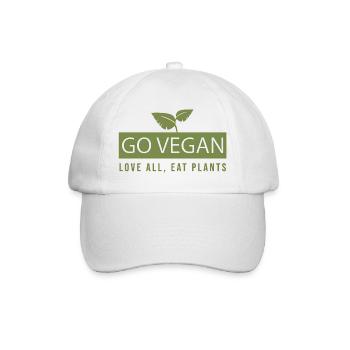 Devenir végan - Déclaration d’aimer tout manger des plantes - Casquette classique - blanc/blanc - Devant