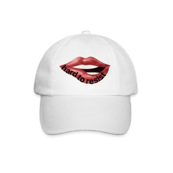 Difficile à résister – Déclaration confiante sur les lèvres - Casquette classique - blanc/blanc - Devant